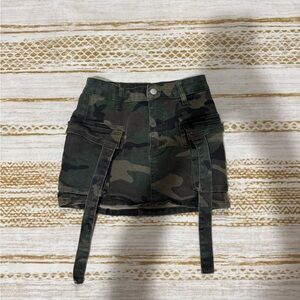 Camouflage Mini Skirt with Straps